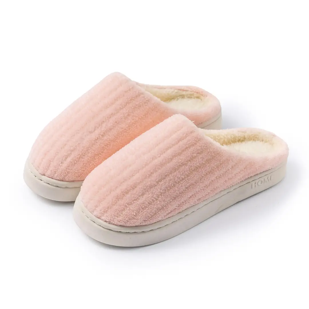 Cotton Slippers Men's Autumn and Winter Outdoor Indoor Home Comfortable Thick Sole Dung Feeling Plush Warm Couple Shoes Women