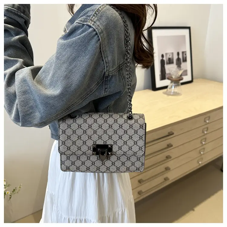Women's 2024 Retro Chain Bag Small Square All-match — feature 14