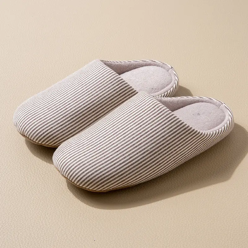 Cotton Slippers for Autumn, Silent Japanese-Style Soft-Soled Couple's Indoor Non-Slip Floor Slippers, Maternity Shoes, Couple Style