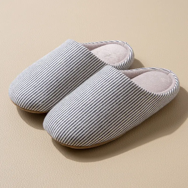 Cotton Slippers for Autumn, Silent Japanese-Style Soft-Soled Couple's Indoor Non-Slip Floor Slippers, Maternity Shoes, Couple Style