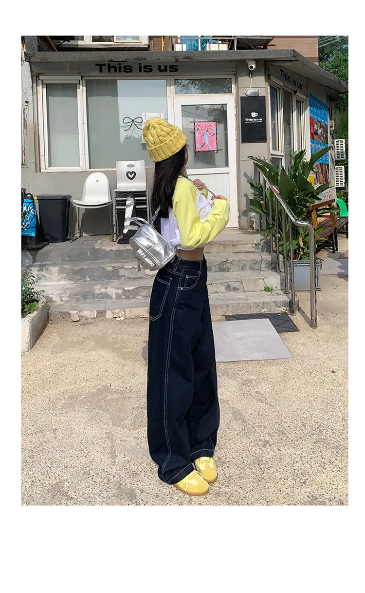 Women American Style Wide Leg Jeans with High Waist Pants — feature 20