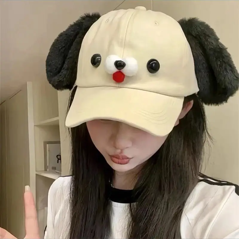 Women's Cute Puppy Baseball Cap with Red Nose - Image 2