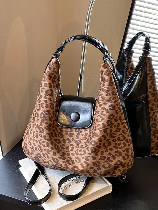Leopard Print Large Capacity Women's Tote Bag - Image 3
