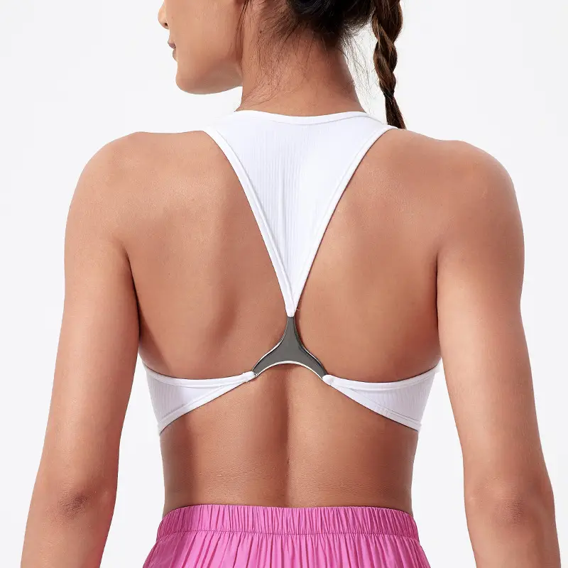 Yoga Vest Women's Shockproof Sports Underwear Metal Beauty Back Bra with Chest Pad Naked Running Fitness Wear