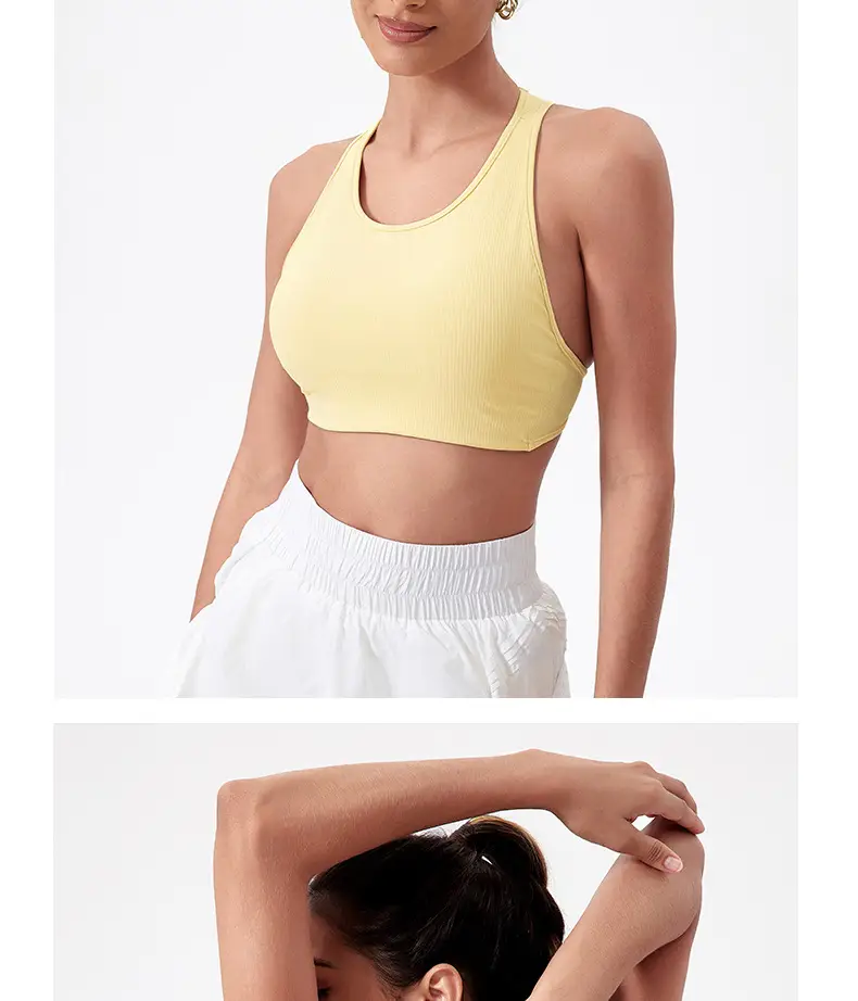 Yoga Vest Women's Shockproof Sports Underwear Metal Beauty Back Bra with Chest Pad Naked Running Fitness Wear — feature 13