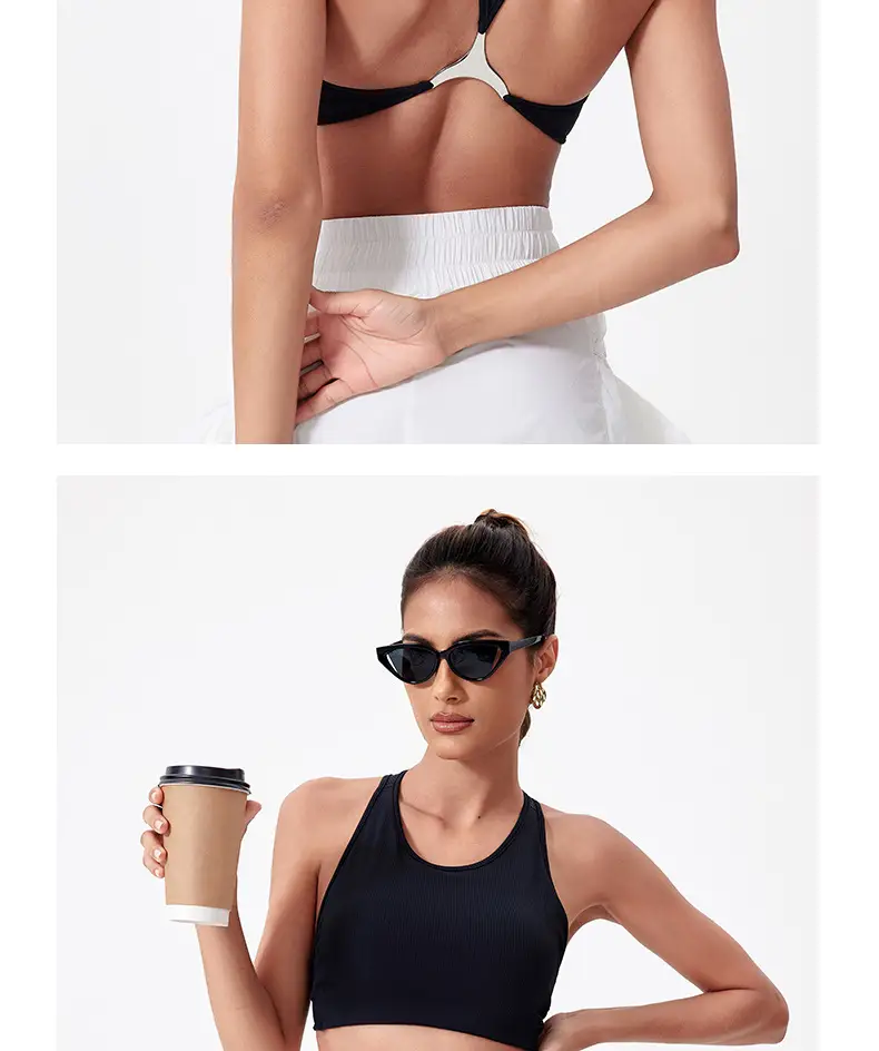 Yoga Vest Women's Shockproof Sports Underwear Metal Beauty Back Bra with Chest Pad Naked Running Fitness Wear — feature 20