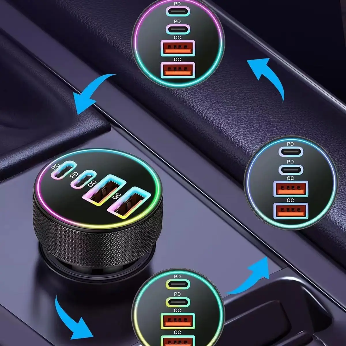 Factory One-to-Three Car Charging with 30W PD30W Super Fast Charging — feature 6