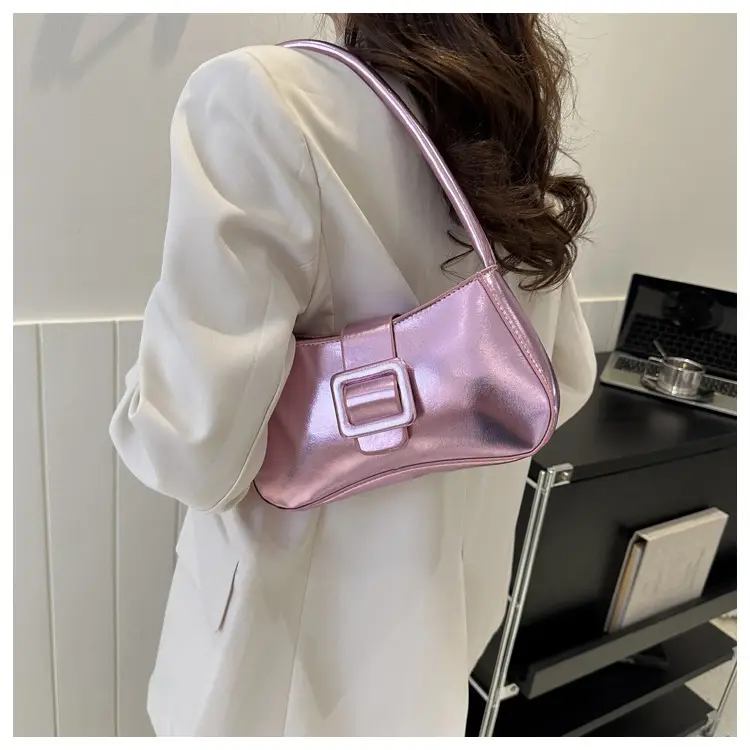 Pink Metallic Niche Shoulder Bag for Women — feature 10