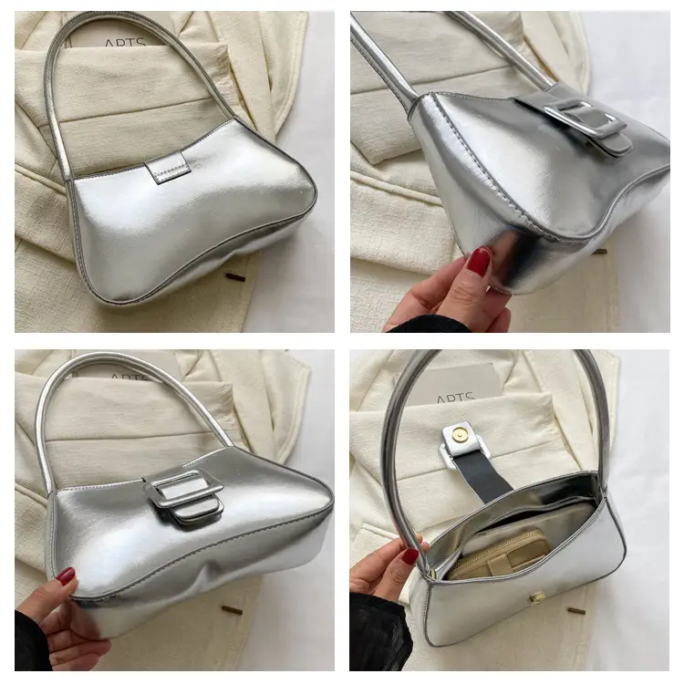 Pink Metallic Niche Shoulder Bag for Women — feature 7