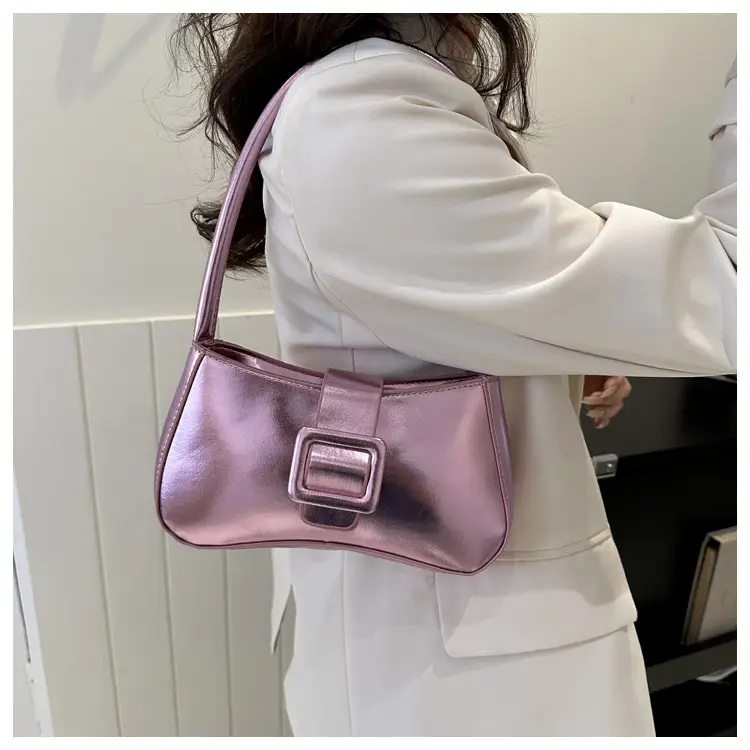Pink Metallic Niche Shoulder Bag for Women — feature 8
