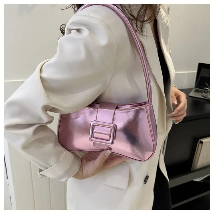 Pink Metallic Niche Shoulder Bag for Women — feature 9