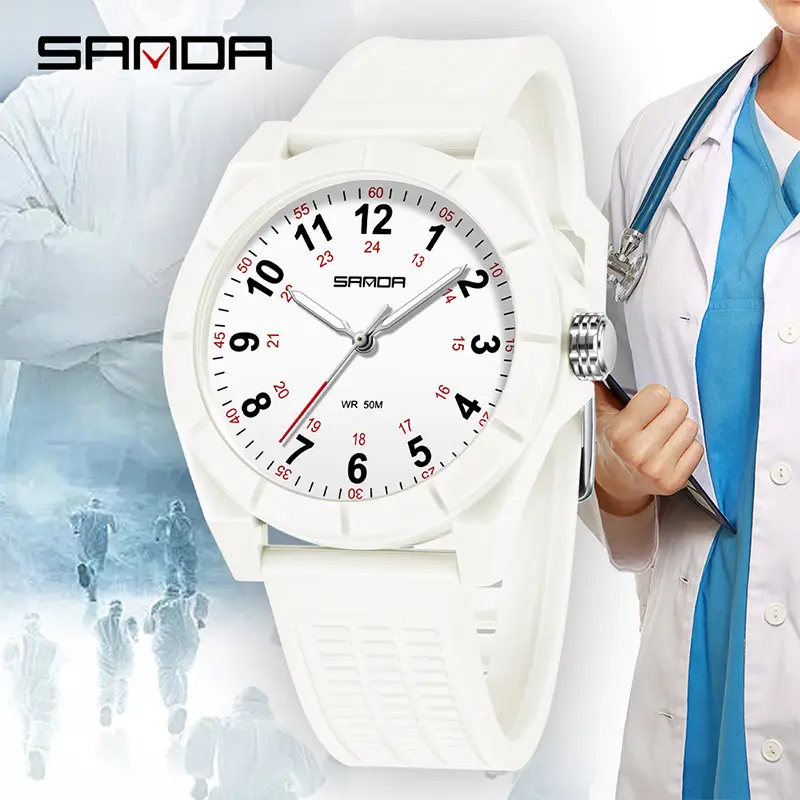 Sanda Brand Green Quartz Nurse Watch Waterproof Cross-border - Image 4