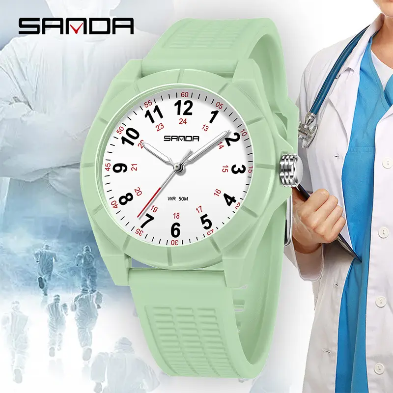 Sanda Brand Green Quartz Nurse Watch Waterproof Cross-border - Image 6