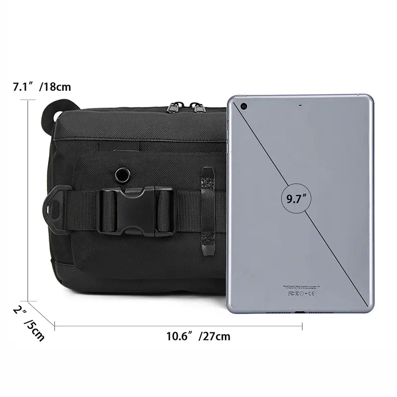Men's Multi-Use Crossbody Bag Black Sports Trendy - Image 3