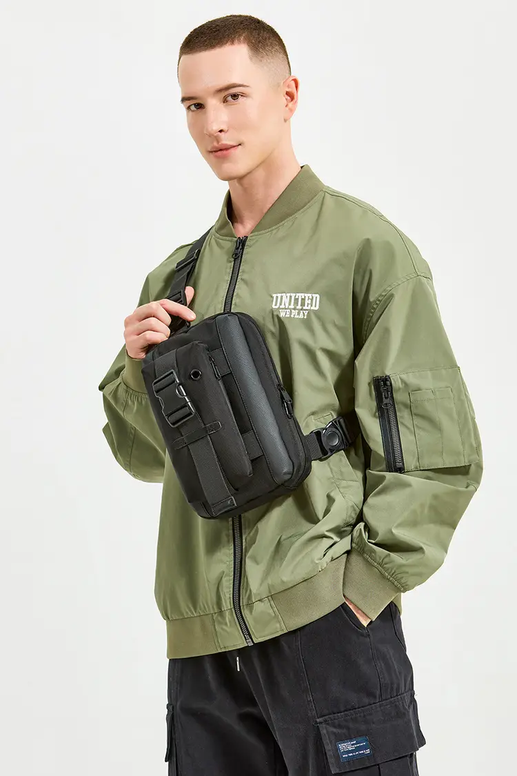 Men's Multi-Use Crossbody Bag Black Sports Trendy — feature 1