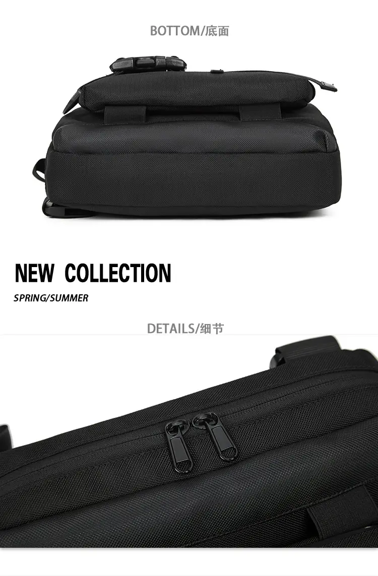 Men's Multi-Use Crossbody Bag Black Sports Trendy — feature 11