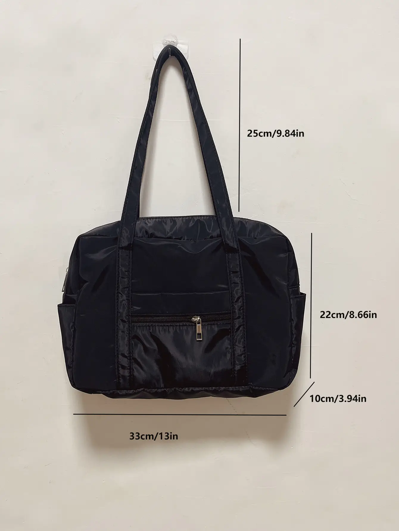 Black Nylon Shoulder Bag for Travel Commute 2024 — feature 2