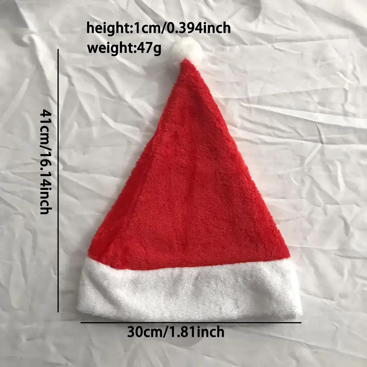 Plush Christmas Hats for Kids & Adults Red White - Image 6
