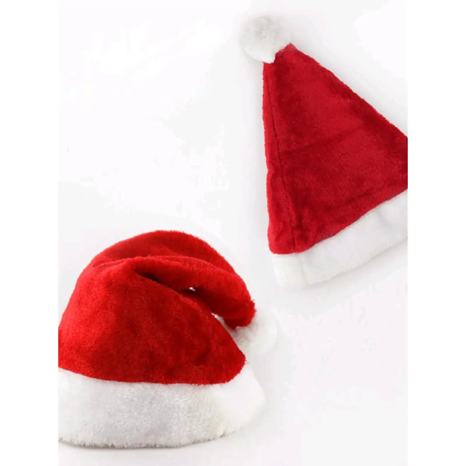 Plush Christmas Hats for Kids & Adults Red White - Image 8