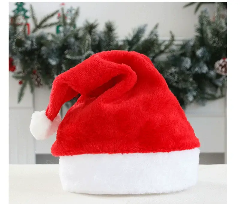 Plush Christmas Hats for Kids & Adults Red White — feature 7