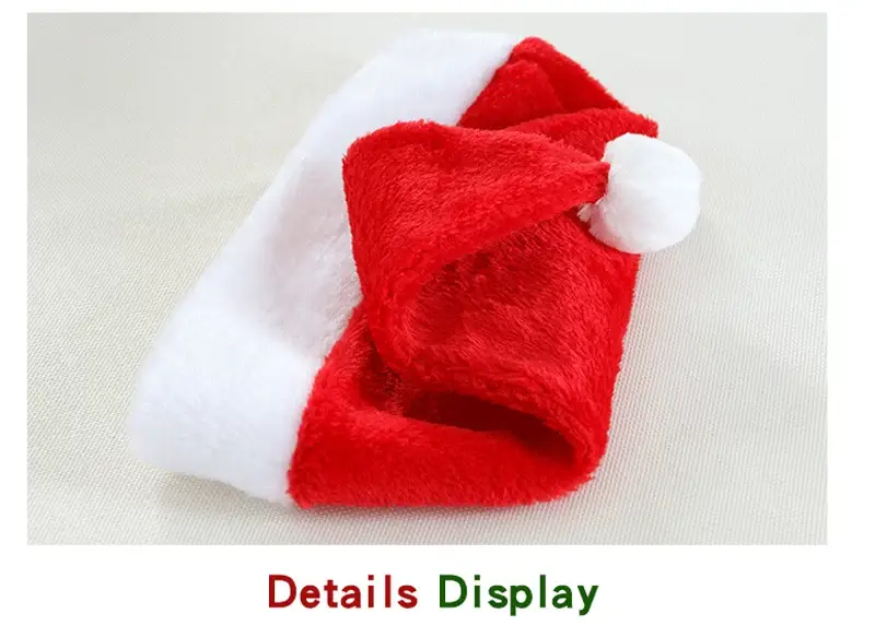 Plush Christmas Hats for Kids & Adults Red White — feature 8