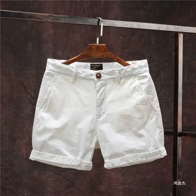 Men Green Denim Wide Leg Shorts with Distinctive Belt - Image 8