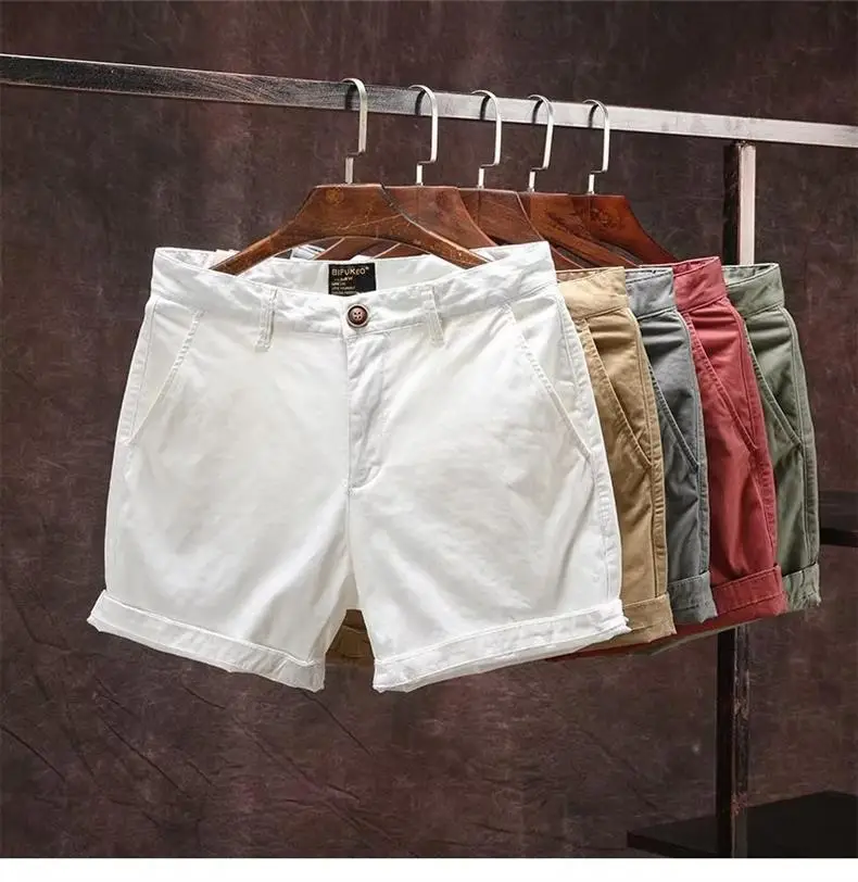 Men Green Denim Wide Leg Shorts with Distinctive Belt — feature 3