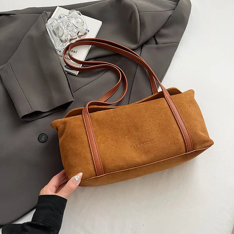 Brown Velvet Shoulder Bag for Women 2024 New - Image 4