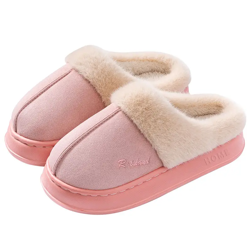 2026 New Plush Cotton Slippers for Women, Autumn and Winter Indoor Non-Slip Couple's Furry Slippers, Warm Home Use for Men