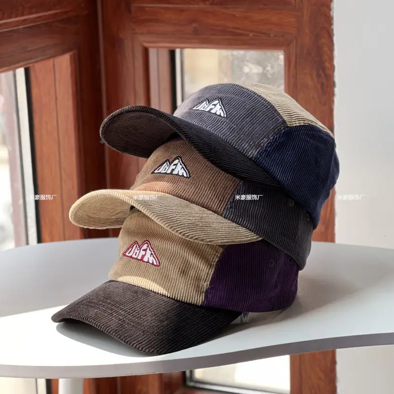 2024 Mountain Letter Embroidered Corduroy Cap Women's All-match Baseball Cap