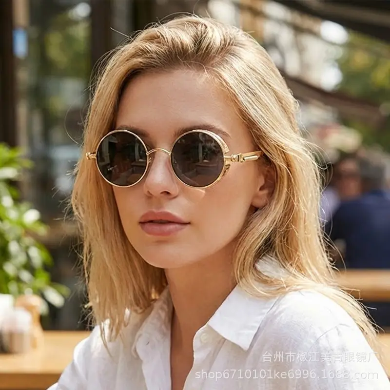 European American Cross-Border Steampunk Sunglasses Black Ice Blue - Image 20