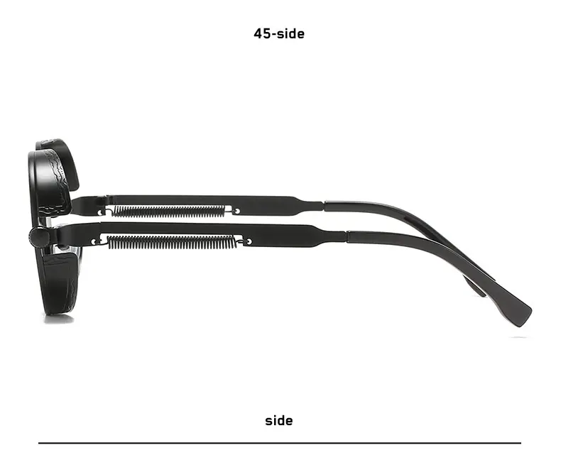 European American Cross-Border Steampunk Sunglasses Black Ice Blue — feature 14