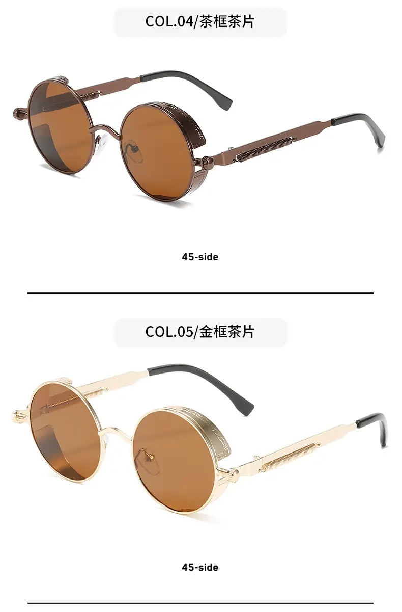 European American Cross-Border Steampunk Sunglasses Black Ice Blue — feature 16