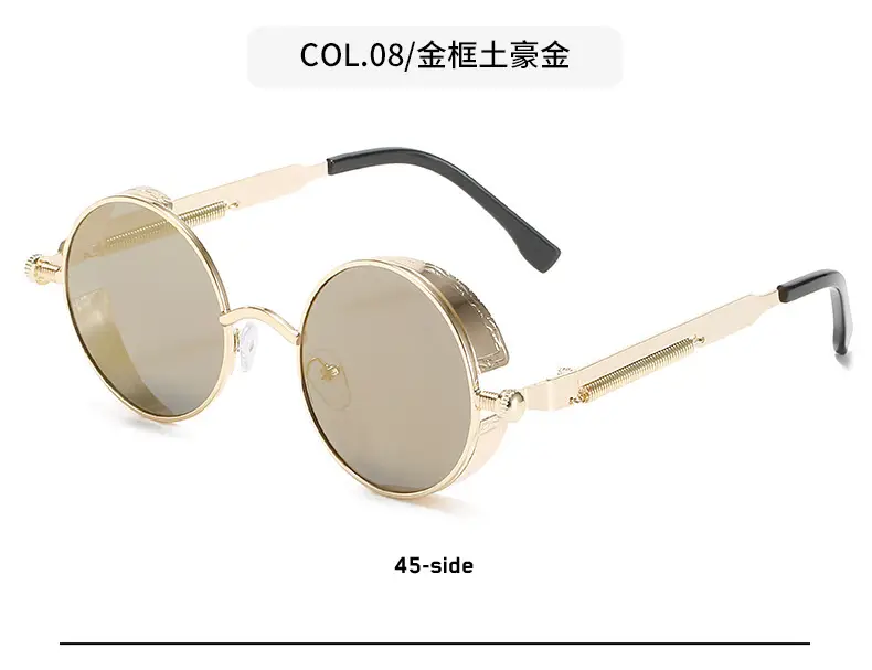 European American Cross-Border Steampunk Sunglasses Black Ice Blue — feature 18