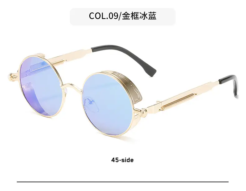 European American Cross-Border Steampunk Sunglasses Black Ice Blue — feature 19