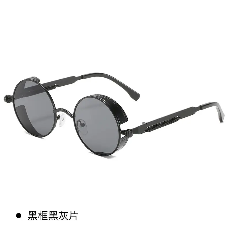 European American Cross-Border Steampunk Sunglasses Black Ice Blue