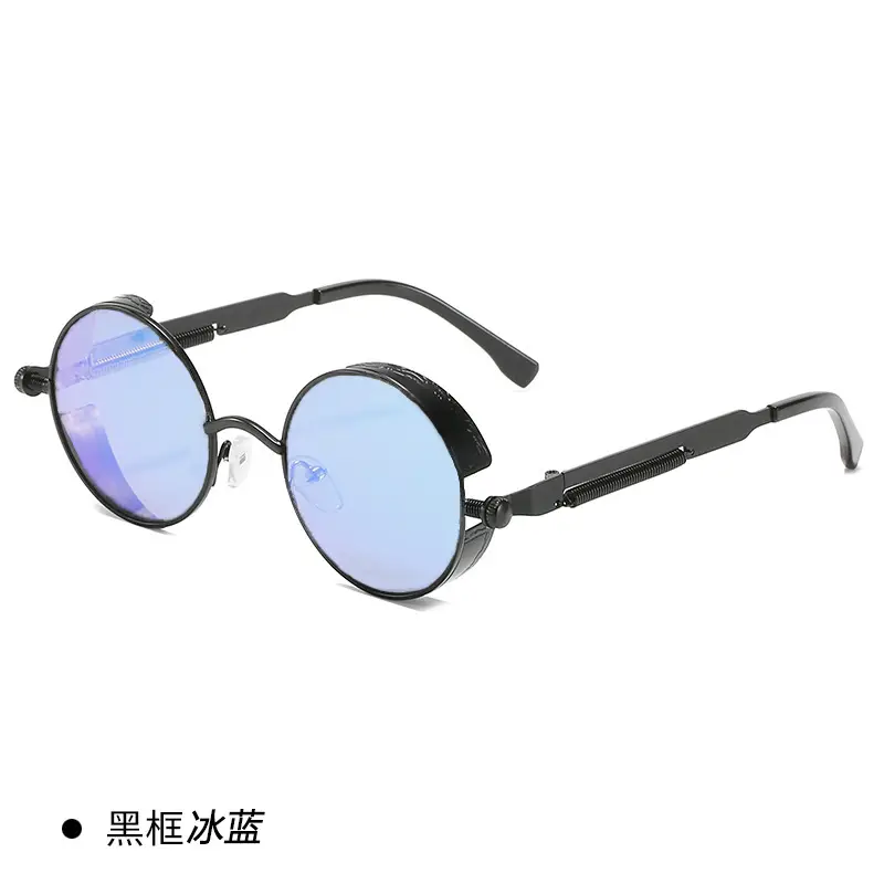 European American Cross-Border Steampunk Sunglasses Black Ice Blue - Image 3