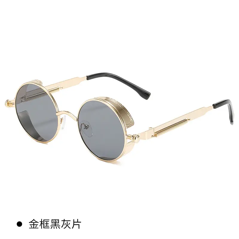 European American Cross-Border Steampunk Sunglasses Black Ice Blue - Image 5