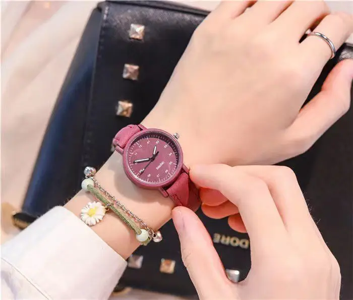 Elegant Black Women's Watch with Leather Strap - Image 2