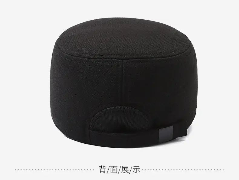 Men's Winter Fleece Cap Black Warm Ear Protection — feature 11