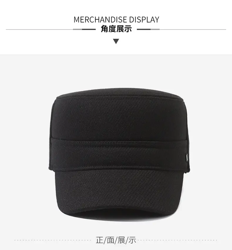 Men's Winter Fleece Cap Black Warm Ear Protection — feature 8