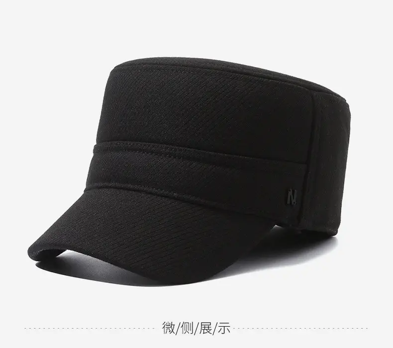 Men's Winter Fleece Cap Black Warm Ear Protection — feature 9