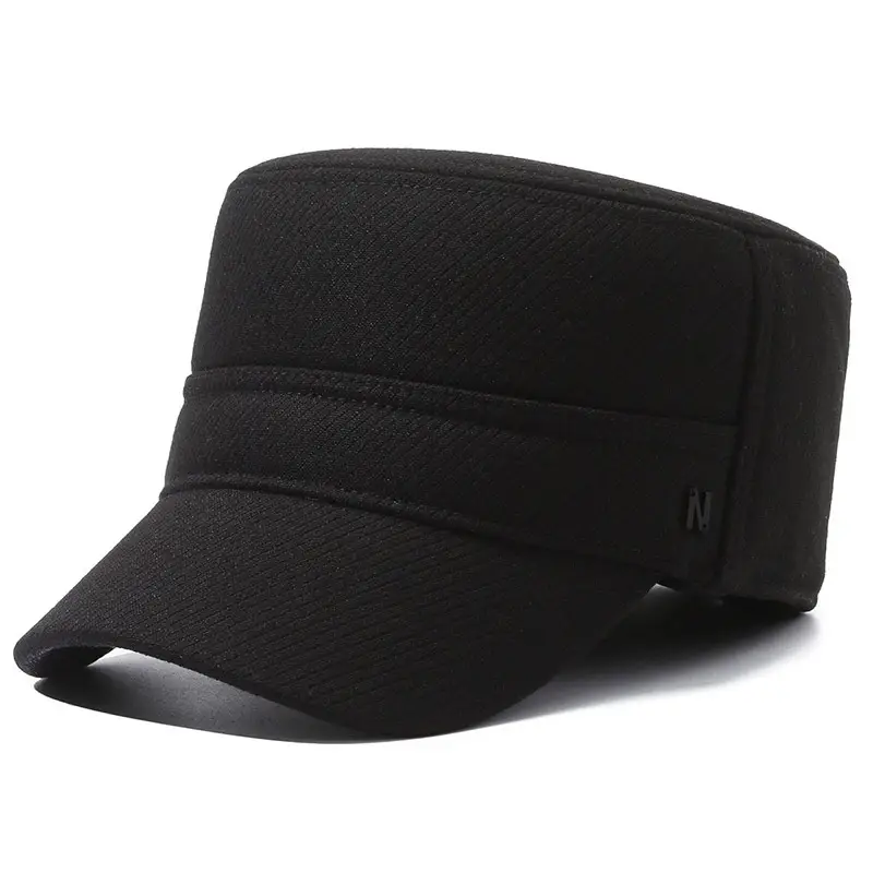 Men's Winter Fleece Cap Black Warm Ear Protection - Image 2