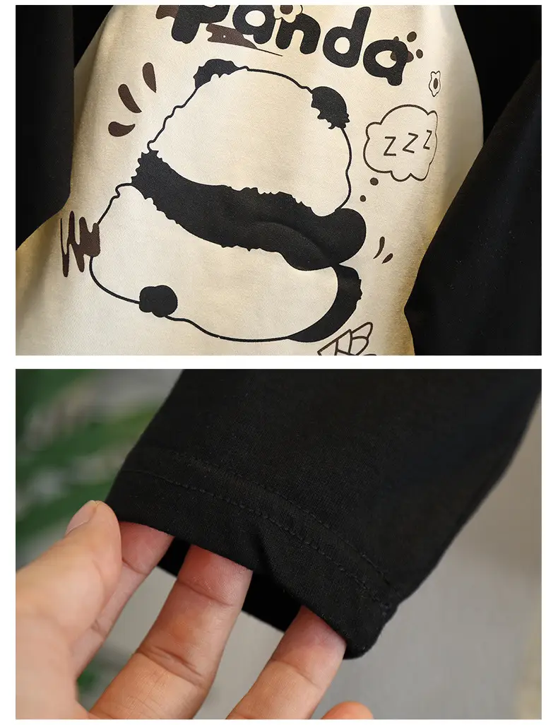 Boys Cotton Raglan Sleeve T-Shirt Cream Black Spring Autumn — feature 10