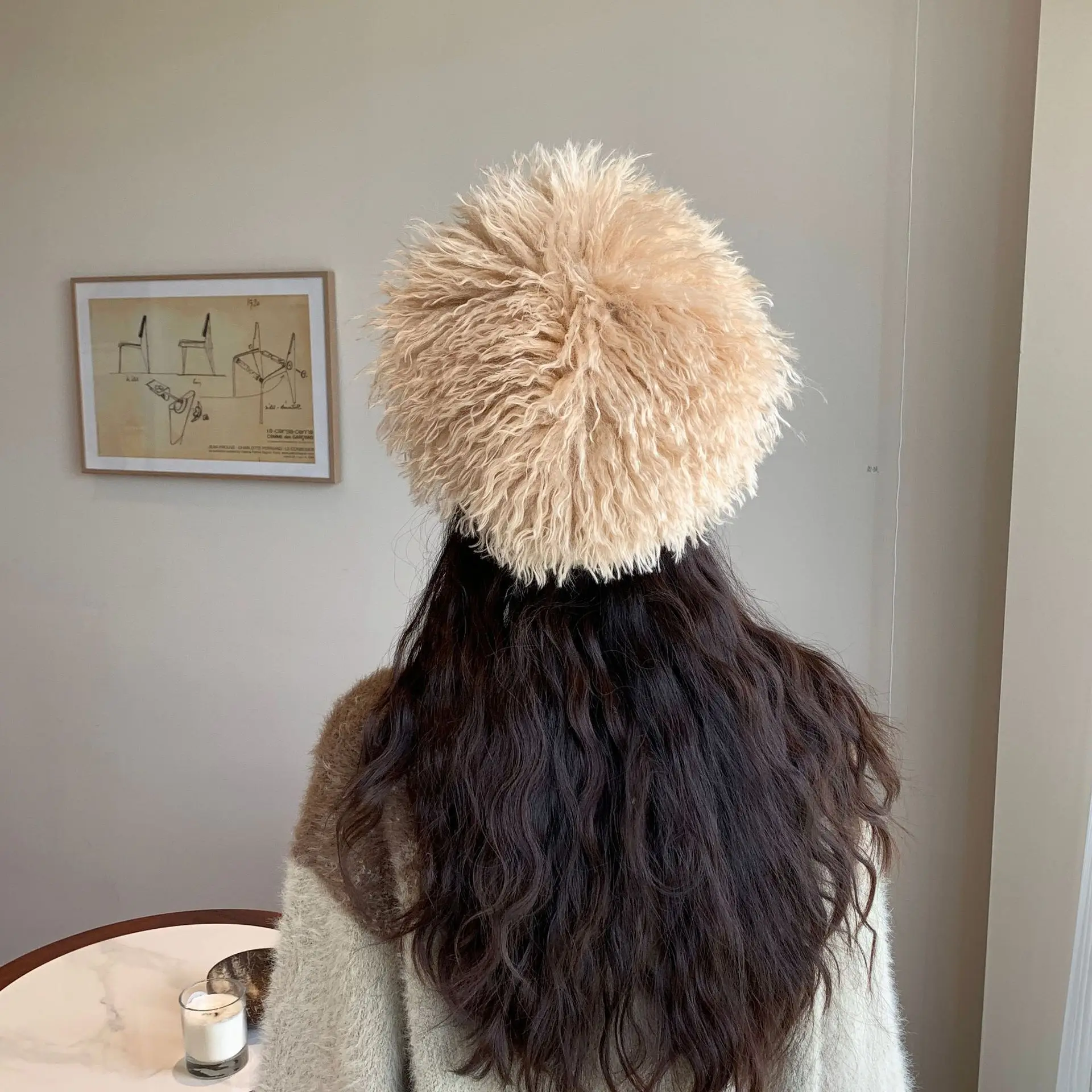 Women Plush Knitted Baseball Cap Winter Hat — feature 16