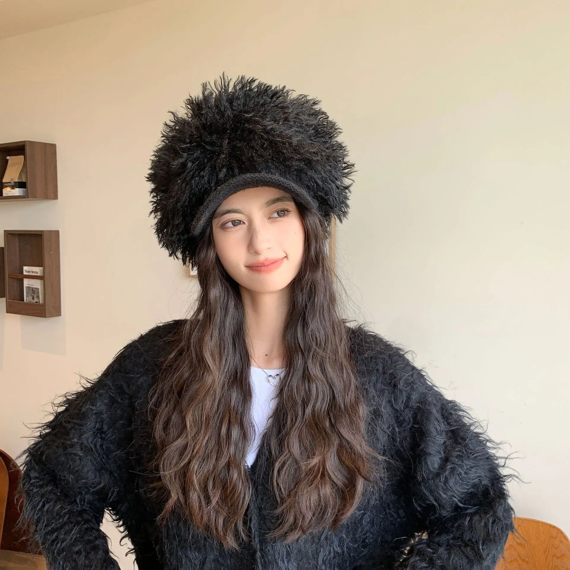 Women Plush Knitted Baseball Cap Winter Hat — feature 18