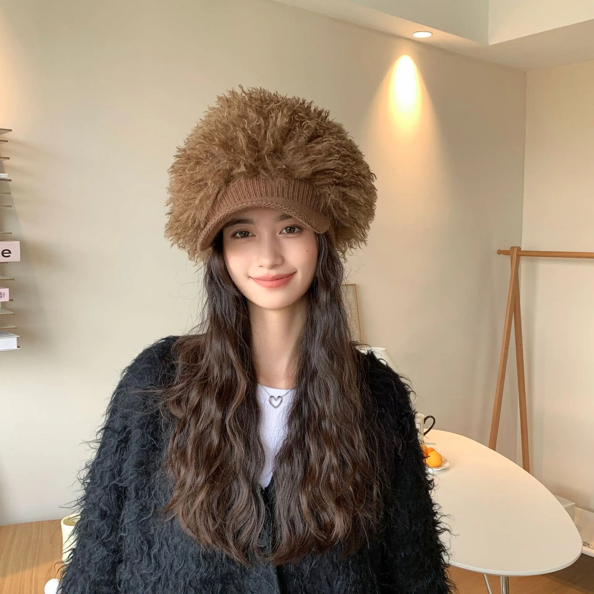 Women Plush Knitted Baseball Cap Winter Hat — feature 21