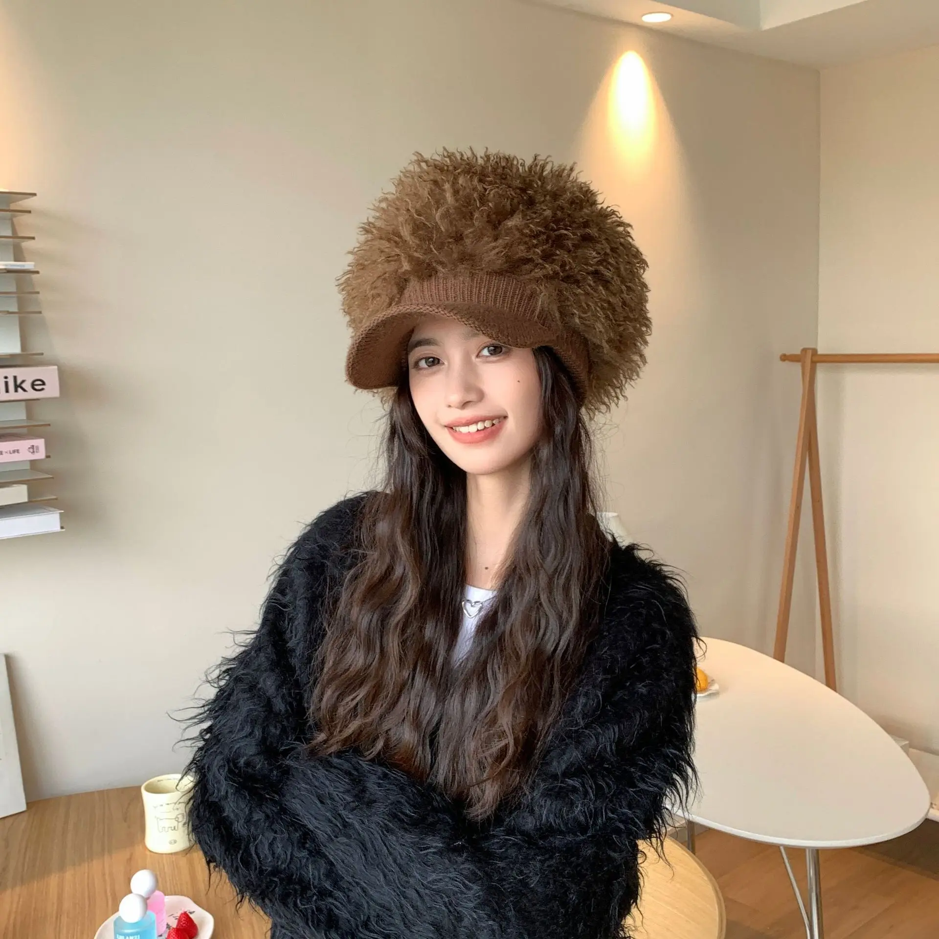 Women Plush Knitted Baseball Cap Winter Hat — feature 23