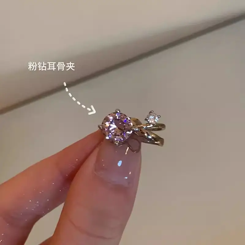 Small Bulb Flash Zirconium Ear Clip Without Ear Holes Unique Beautiful High-end Light Luxury Elegant Earrings Women's Earrings — feature 8