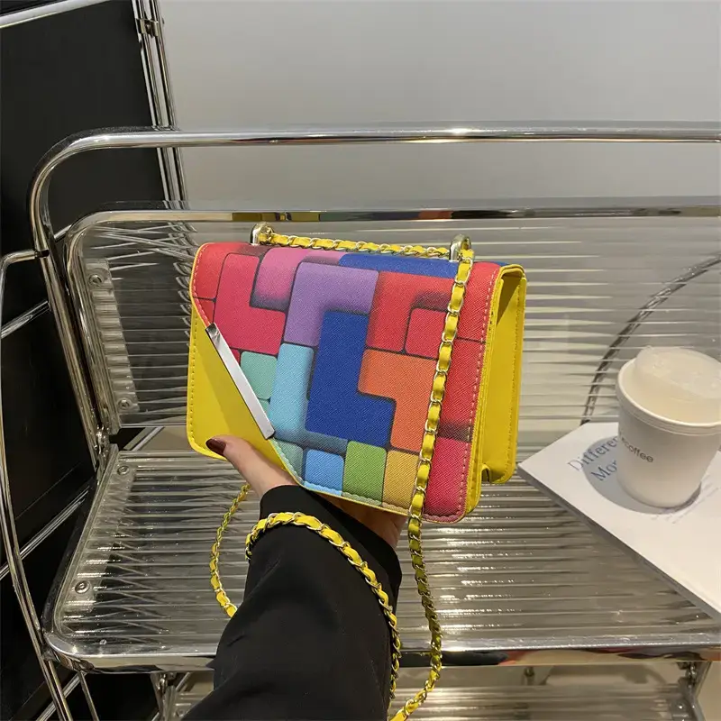 2024 Women's Square Patterned Crossbody Bag